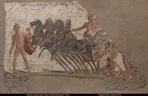 Mosaico con Ratto di Proserpina Mosaico policromo, Metà del II secolo d.C. Roma, Via Portuense,1885 Inv. MC 1235 ©Foto Zeno Colantoni