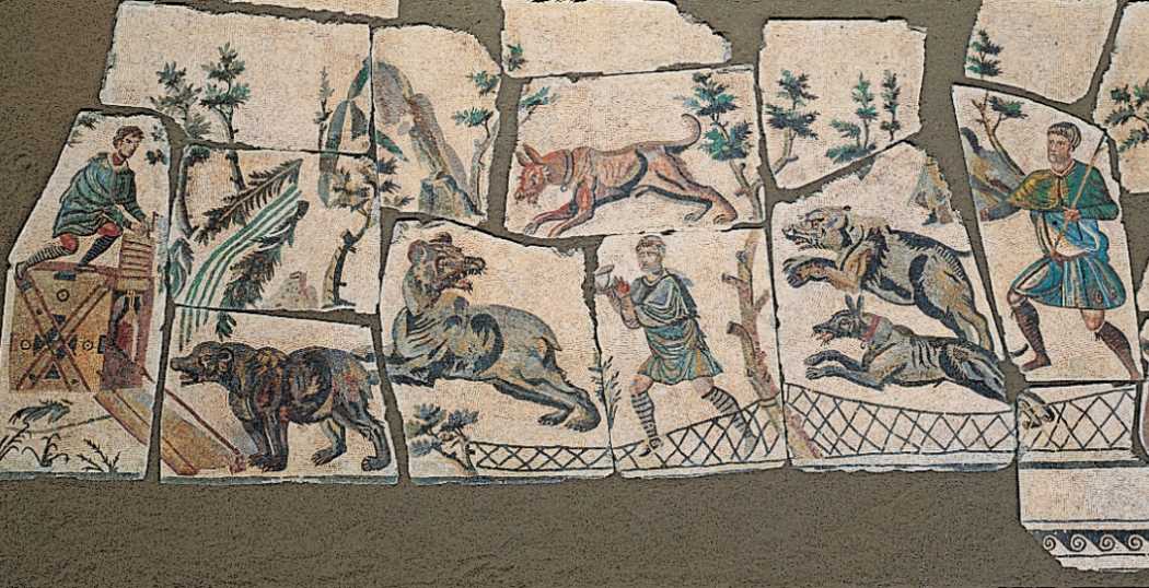 Mosaico con scene di caccia