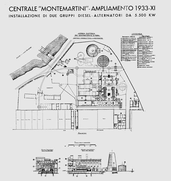 Planimetria del complesso della Centrale nel 1933