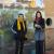Virginia Raggi con Jerico (inaugurazione del murale)