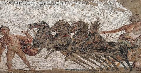mosaico con il ratto di Persefone/Kore da un colombario della Via Portuense, Roma, Museo Centrale Montemartini 